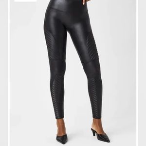 Spanx Moto Faux Leather Leggings